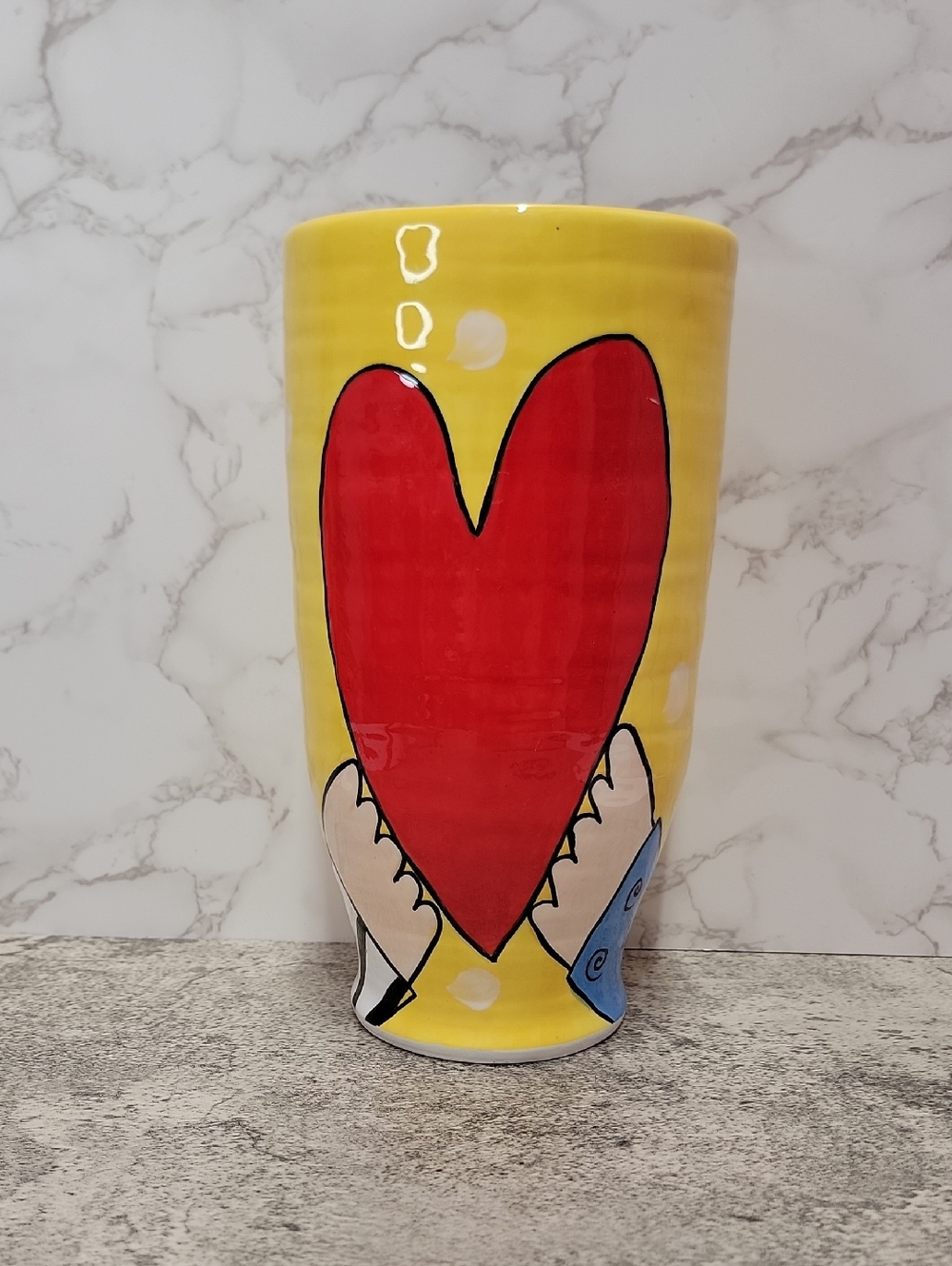 Sandra Magsamen Large Pottery Vase You Touch My Heart